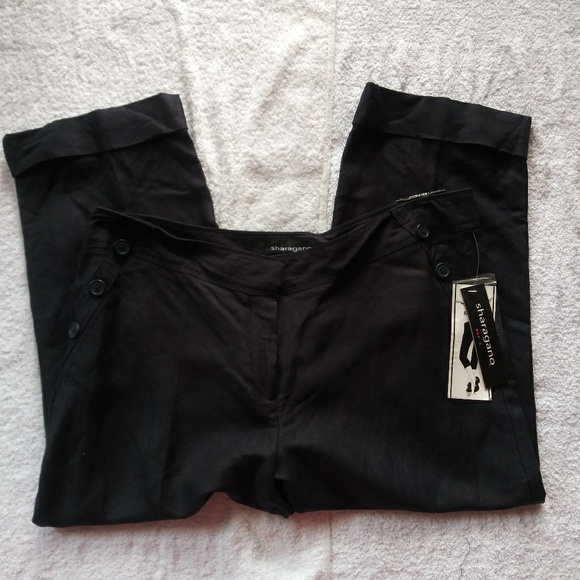 Sharagano  linen blend crop pants. - Picture 5 of 5
